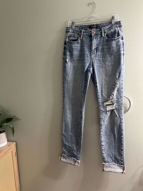 Judy blue stretchy skinny jeans distressed high rise